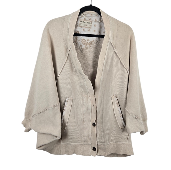 We The Free Beige Button-Up Oversized Cardigan - Picture 3 of 13
